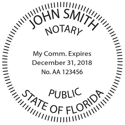 Florida Notary Public Round Stamp