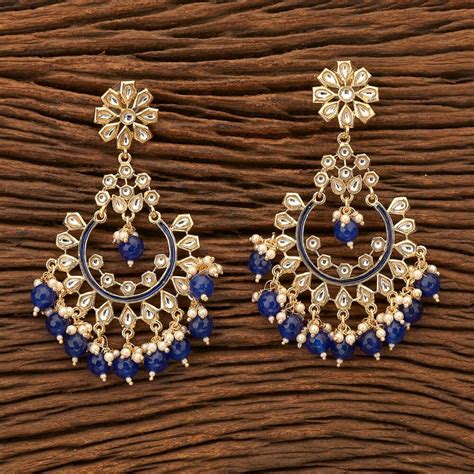 Buy Blue Meenakari Earrings Indian Long Chandbali Earrings Online In