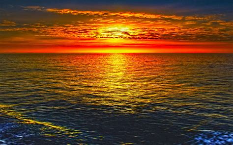 Astonishing Sunset Over The Ocean Wallpaper Faxo
