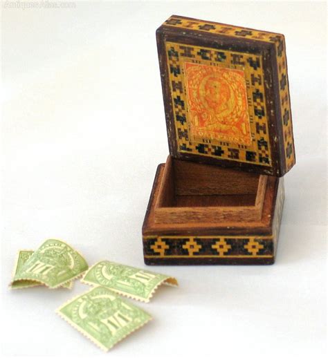 Antiques Atlas Tunbridge Ware Stamp Box With Stamps