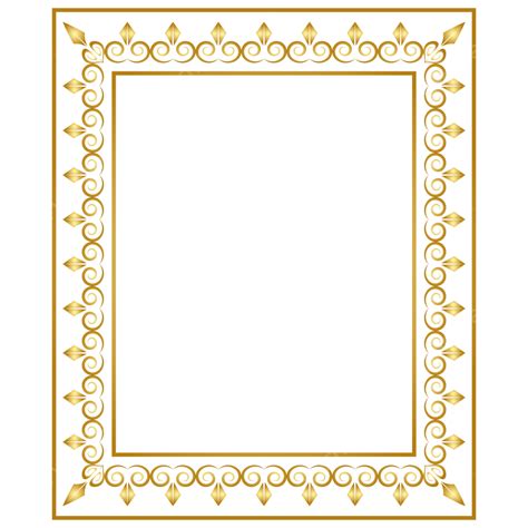 Decorative Border Gold Photo Frame White Transparent Border Clipart