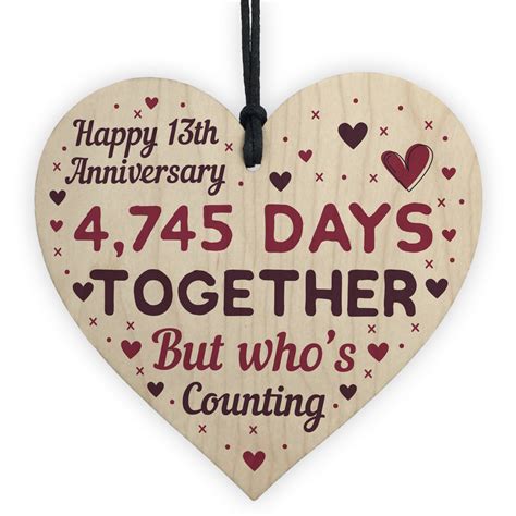 For instance, fifty years of marriage is called a golden wedding anniversary. Handmade Wood Heart Gift To Celebrate 13th Wedding Anniversary