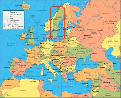 Schweden Europa Karte Karte Von Europa Schweden Nordeuropa Europa