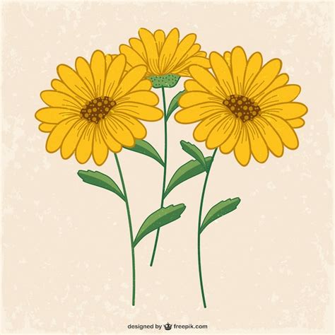 Flores Amarillas Vector Gratis
