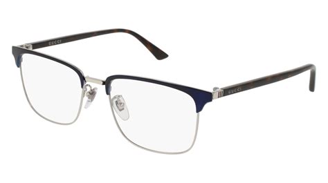 Gucci Gg0130o 003 Blue Avana Eyeglasses Demo Lenses