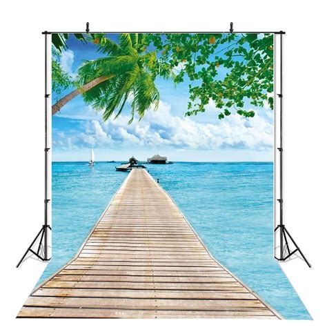 Blue Sea And Beach Backdrop For Photography Background For Etsy