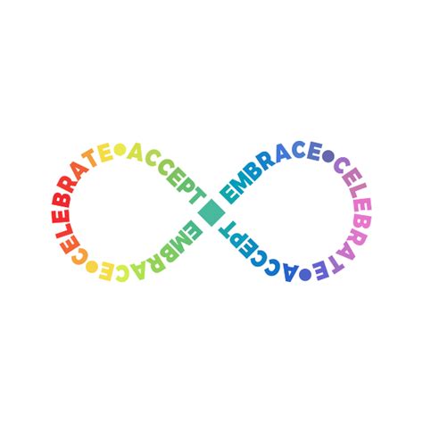 Accept Embrace Celebrate Rainbow Infinity Symbol For Autism Adhd