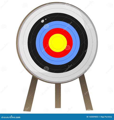 Color Image Of Cartoon Target For Archery On White Background Sports