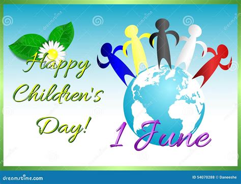 Postcard On June 1 International Children S Day Stock Vector