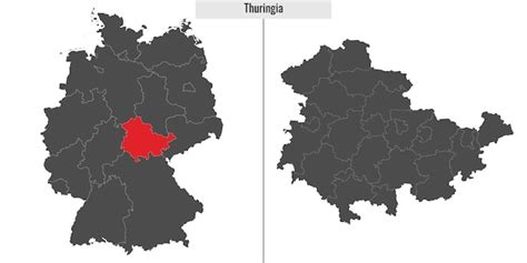 Mapa Del Estado De Turingia De Alemania Vector Premium