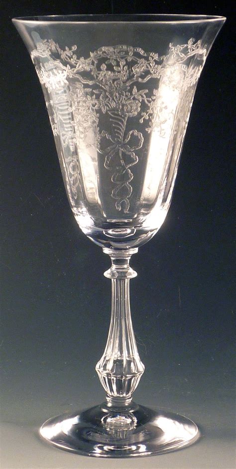 Vintage french crystal, set of tiny goblets, cordial or sherry glasses, dalton cristal d'arques verite. Fostoria Glass Corsage Etched Crystal Water Goblet ...