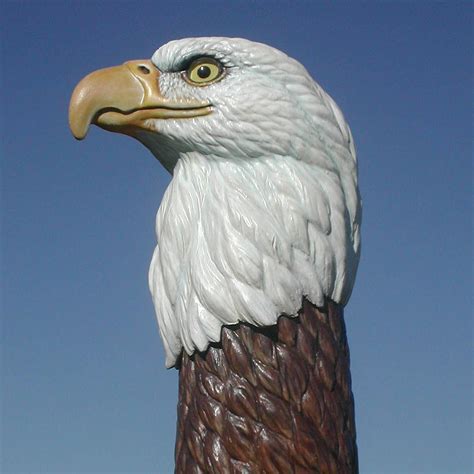 Realistic Eagle Bust Woodcarving Illustrated