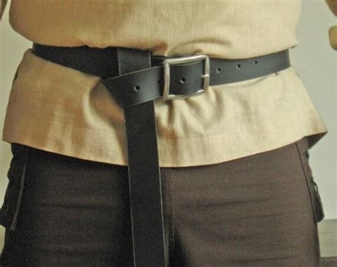 Medieval Long Belt With Antique Silver Color Buckle