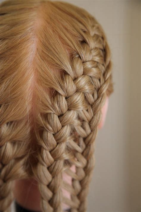 Most of her subjects are ladies, sewn in black thread, with long tresses that cascade from the circular canvases. French Ladder Braid Tutorial · How To Style A French Braid ...