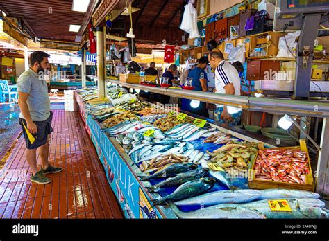 Fish Market In Fethiye Turkish Riviera Turkey Stock Photo Alamy