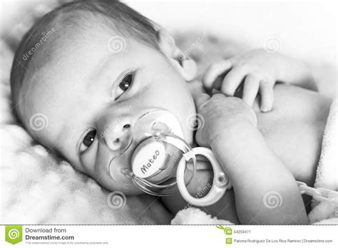 Newborn Baby With Pacifier Stock Image Image Of Gorgeous 54259471