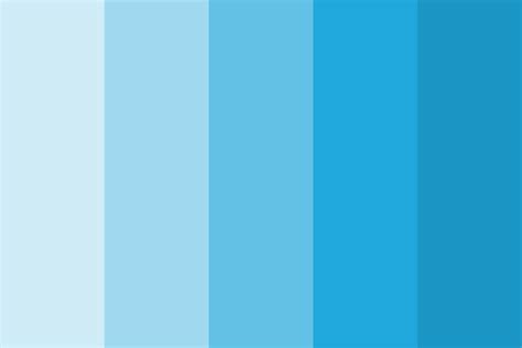 The sky blue color palette that has a nordic white to accompany. Sky blue color shades Color Palette