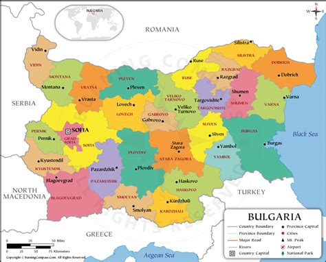 Bulgaria Province Map Bulgaria Political Map