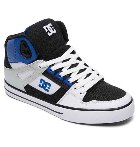 Dc Pure High Top Shoe Black White Blue Footwear Shoes Sequence Surf Shop Dc S18