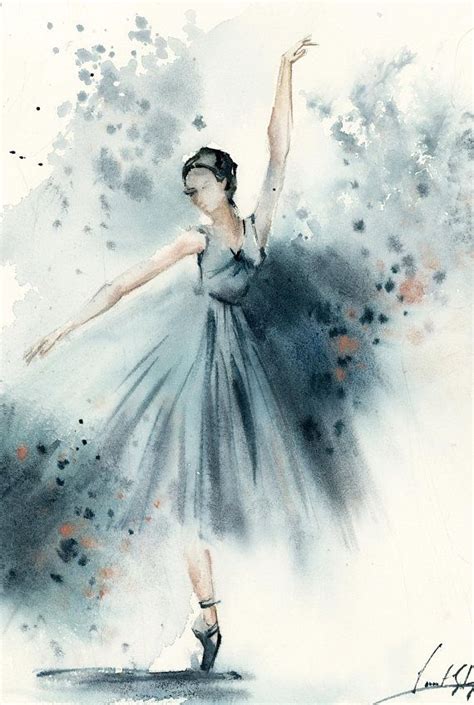 Ballerina Original Watercolor Painting Abstract Realism