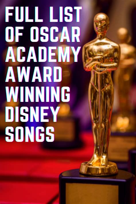 Full List Of Oscar Academy Award Winning Disney Songs In 2021 Disney