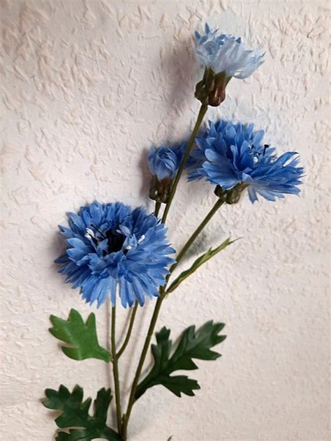 Artificial Cornflower Faux Cornflower Blue Cornflower Blue Etsy In