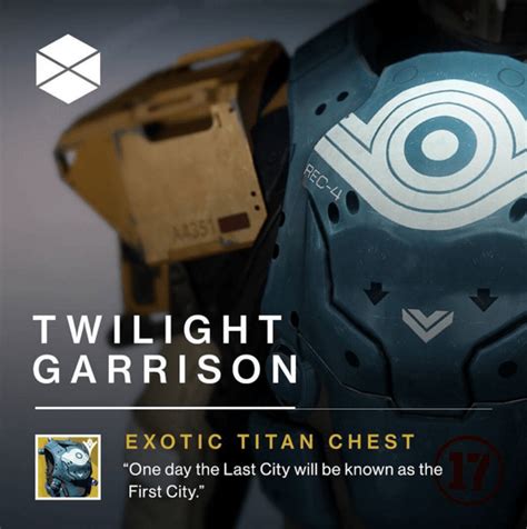 Destiny Twilight Garrison A New Year 2 Exotic Chest For The Titan