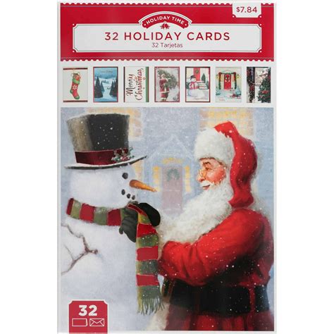 32 Count Traditional Boxed Christmas Card Assortment Cards Walmart