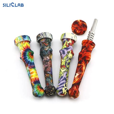 Travel Essential Weed Smoking Pipe Titanium Nail Dabs Pipe Silicone
