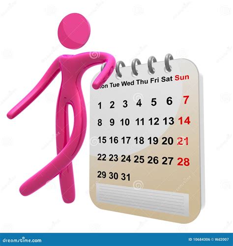 Busy 3d Pictogram Icon With Schedule Calendar Royalty Free Cartoon