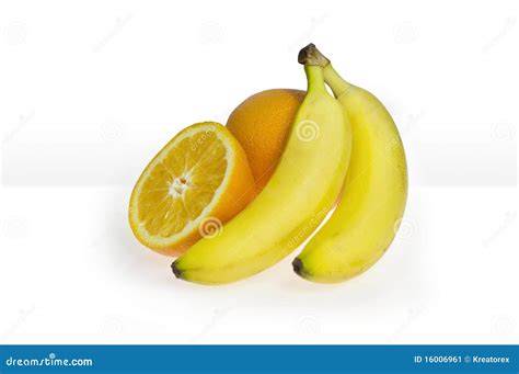 Banana And Orange Composition Stock Image Image Of Fruit Color 16006961