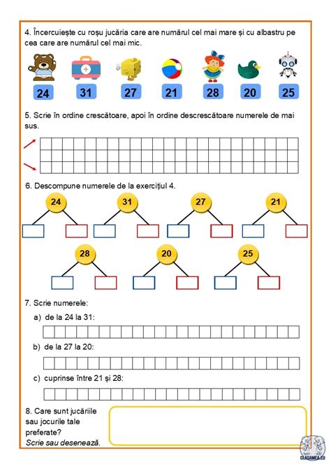 Numerele De La 20 La 31 Aplicații Ppt și Fișă De Lucru Kids