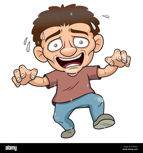 Vector Illustration Of Cartoon Man Scared Stock Vector Image And Art Alamy