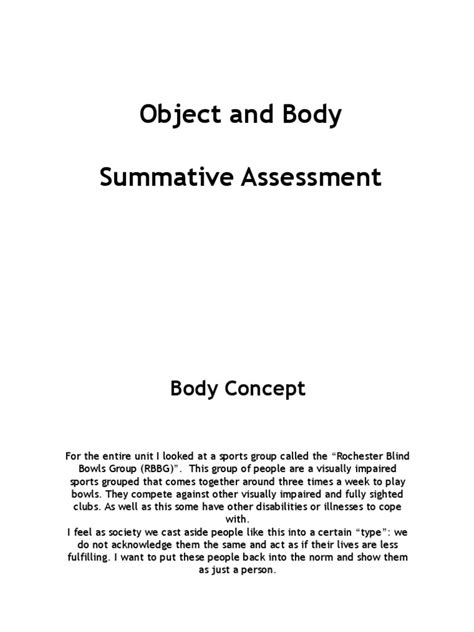 Object And Body Pdf Visual Impairment Disability