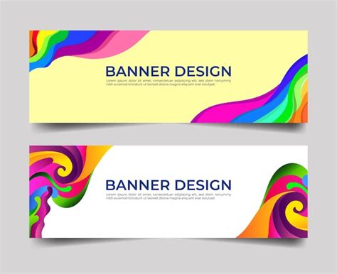 Premium Vector Vector Modern Banners Set Template Design With Wave