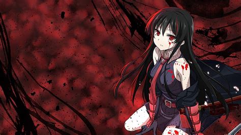 Hd Wallpaper Anime Girls Akame Akame Ga Kill Celebration Red