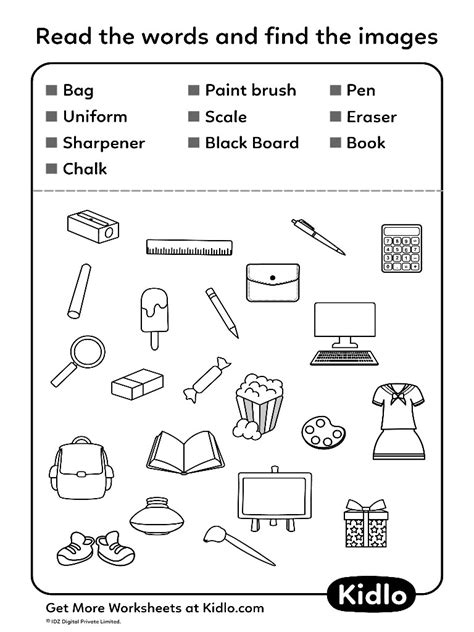 Match Words To Its Pictures Sorting Worksheet 04