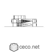Autocad Drawing Villa Savoye Le Corbusier Front View Dwg