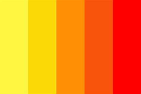Yellow Orange Gradient Color Palette Orange Color Palettes Red