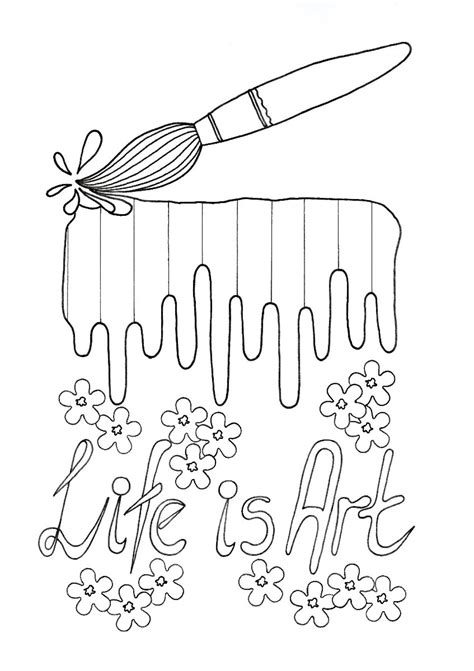 Tons of beautiful options to spend hours getting lost in the world. "Life Is Art" Kids' Coloring Page | ThriftyFun