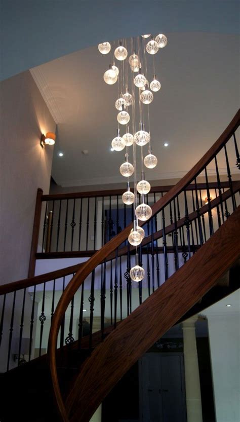 Staggered Chandelier Dining Room Chandelier Modern Stairway Lighting