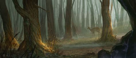 Forest Fantasy Animals Deer Art Coolwallpapersme