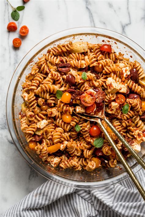 Try one of our quick and easy pasta salad recipes, from feta, rocket and olive pasta salad to healthy noodle. sundried tomato pasta salad (only 6 ingredients!) - plays ...