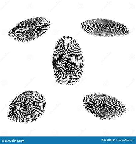 Fingerprint Outline Isometric Silhouette Stock Vector Illustration Of