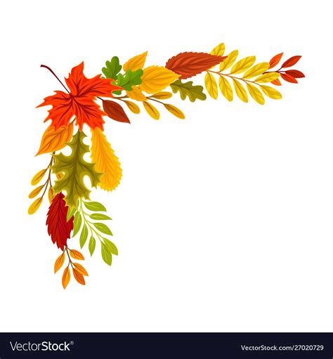 Upper Left Right Corner Autumn Leaves Royalty Free Vector