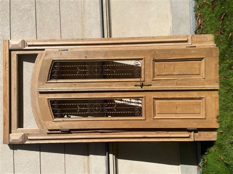 Eingangstür Rahmen Tür Zweiflügelig Historisch Antik 247x110cm In