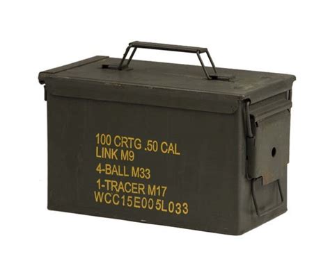 US ARMY Ammo Box Metal Cal Used OUTDOOR ZONE