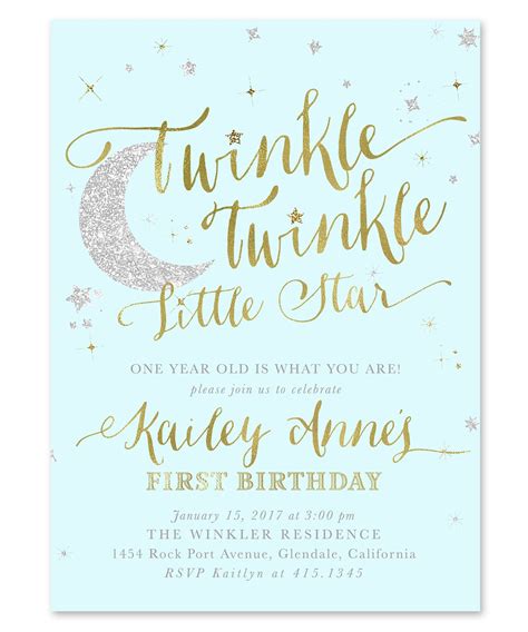 Twinkle, twinkle, little star, how i wonder what you are! Twinkle Twinkle Little Star Boy Birthday Invitation {Blue ...