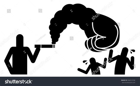passive smoking concept pictogram stock vector royalty free 596312726 shutterstock