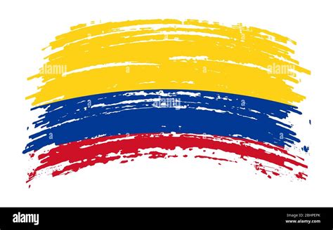 Colombian Flag In Grunge Brush Stroke Vector Image Stock Vector Image